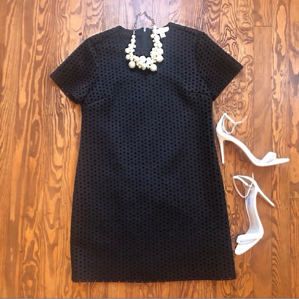 Michael Kors black laser cut scuba shift dress M